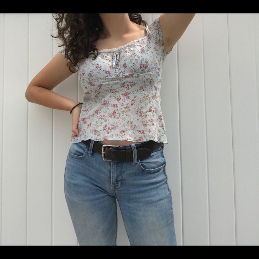 Light Blue Floral Blouse